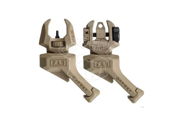Цілик і мушка FAB Defense FRBS OFFSET 45 градусів. Desert tan
