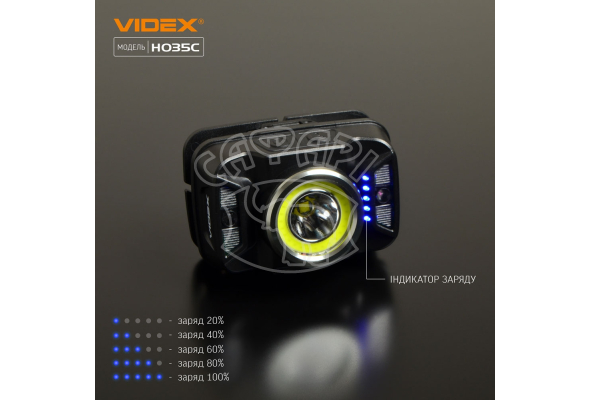 Налобный светодиодный фонарик H035C VIDEX 410Lm 5000K