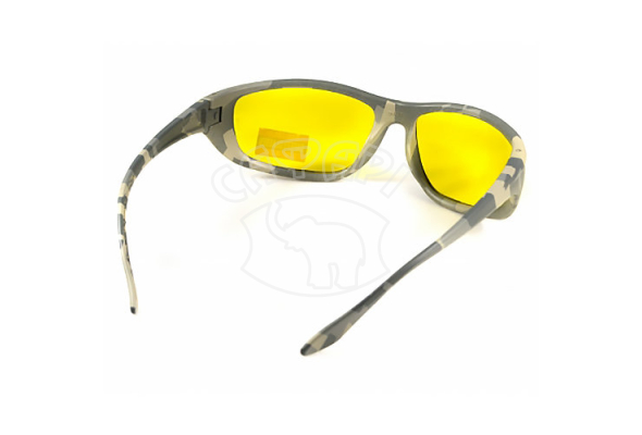 Тактичні окуляри для мотоциклістів Global Vision Hercules-6 Digital Camo yellow лінзи жовті